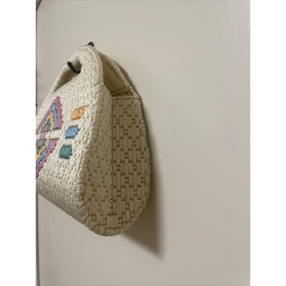VTG Needlepoint Purse Tote Bag Clutch Handle Southwest Geometric Design Handmade - Picture 5 of 9
